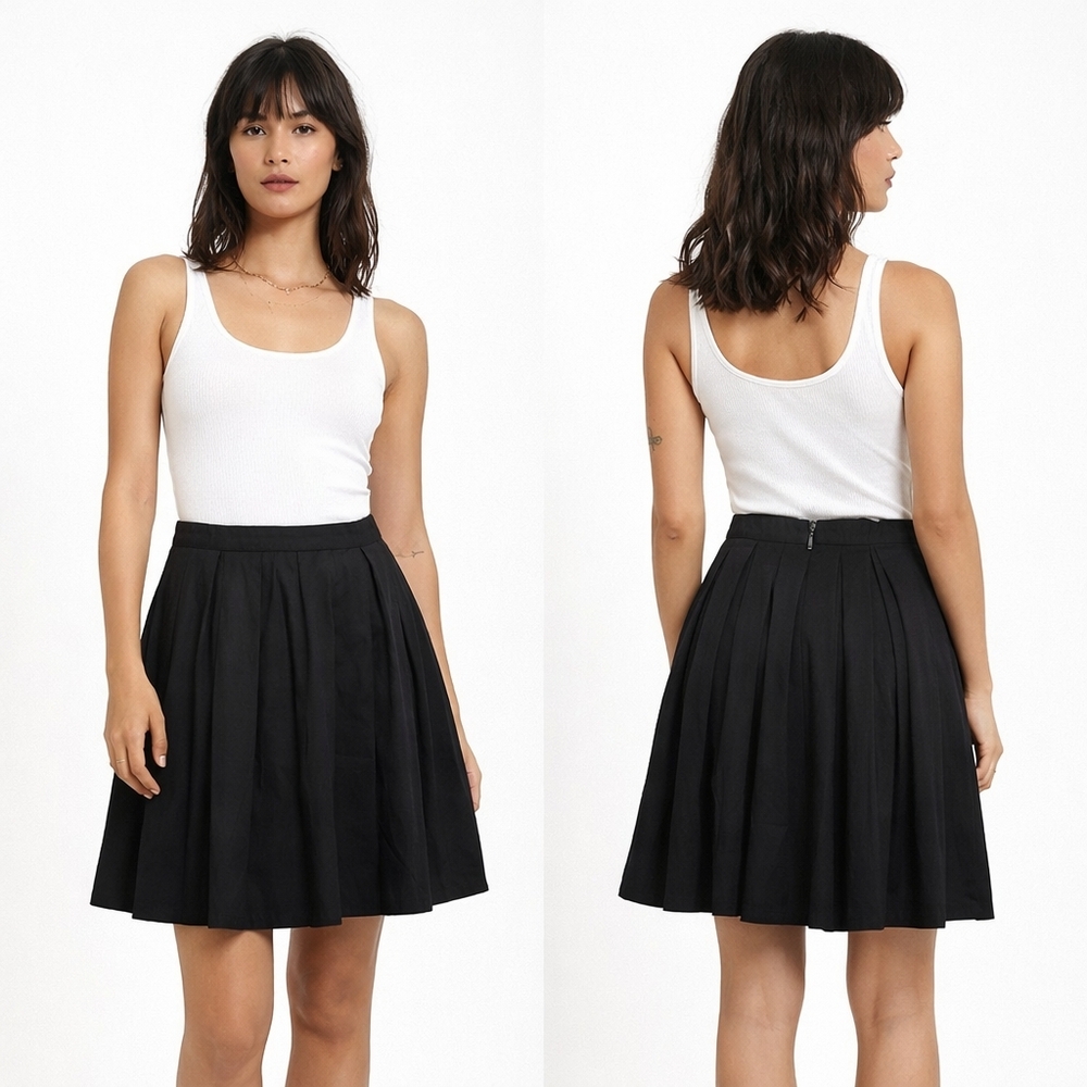 BROOKLYN INDUSTRIES Womens Skirt Size Four Black Pleated Indie Sleaze